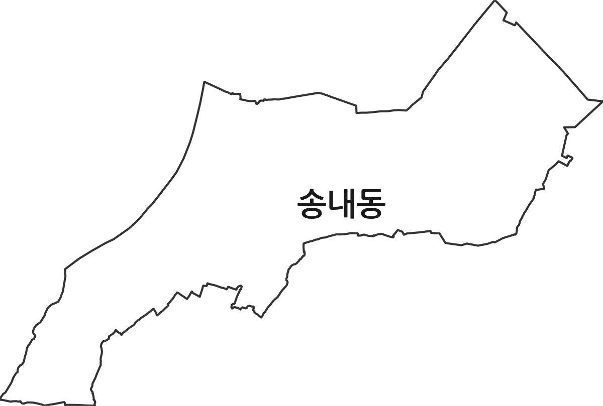 경상북도 포항시 남구 송내동 법정동 행정구역 경계 지도