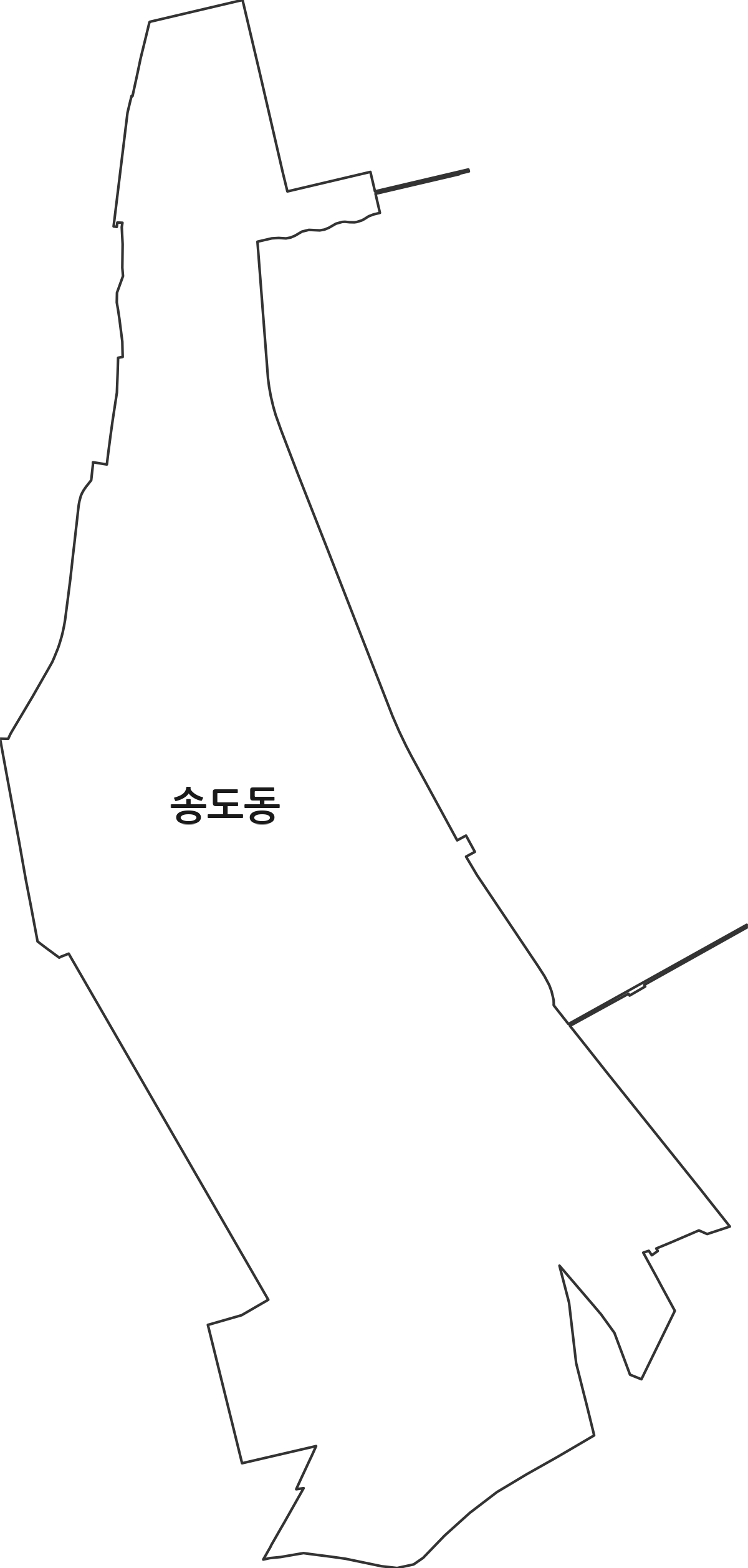 경상북도 포항시 남구 송도동 법정동 행정구역 경계 지도