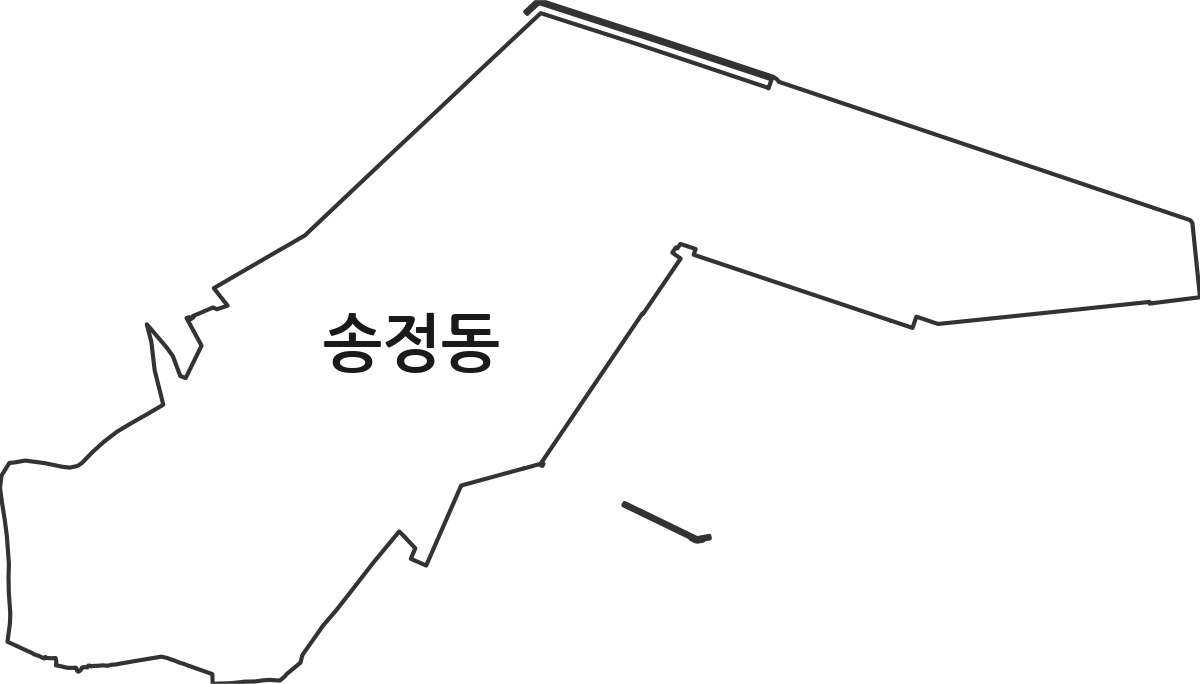 경상북도 포항시 남구 송정동 법정동 행정구역 경계 지도