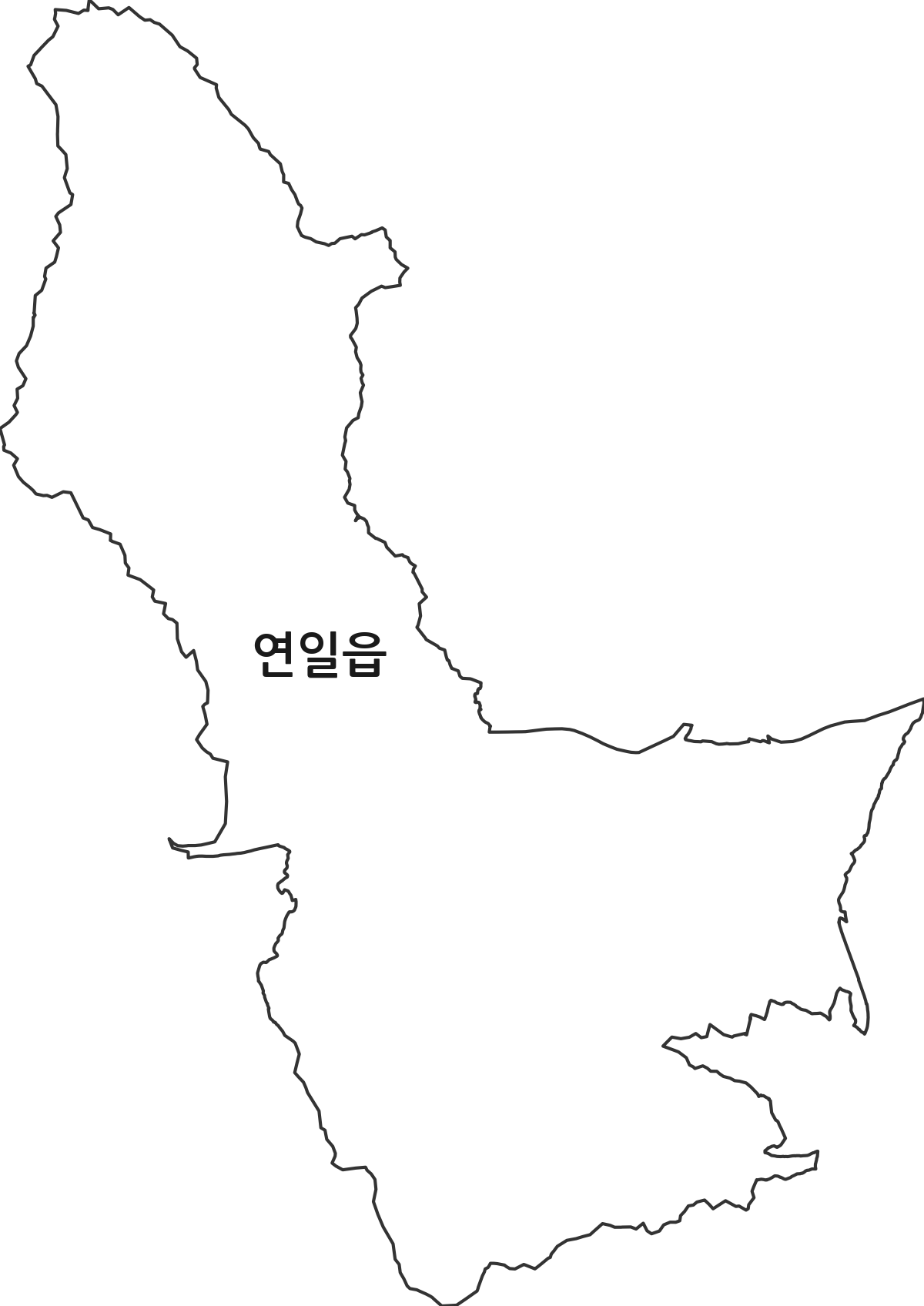 경상북도 포항시 남구 연일읍 법정동 행정구역 경계 지도
