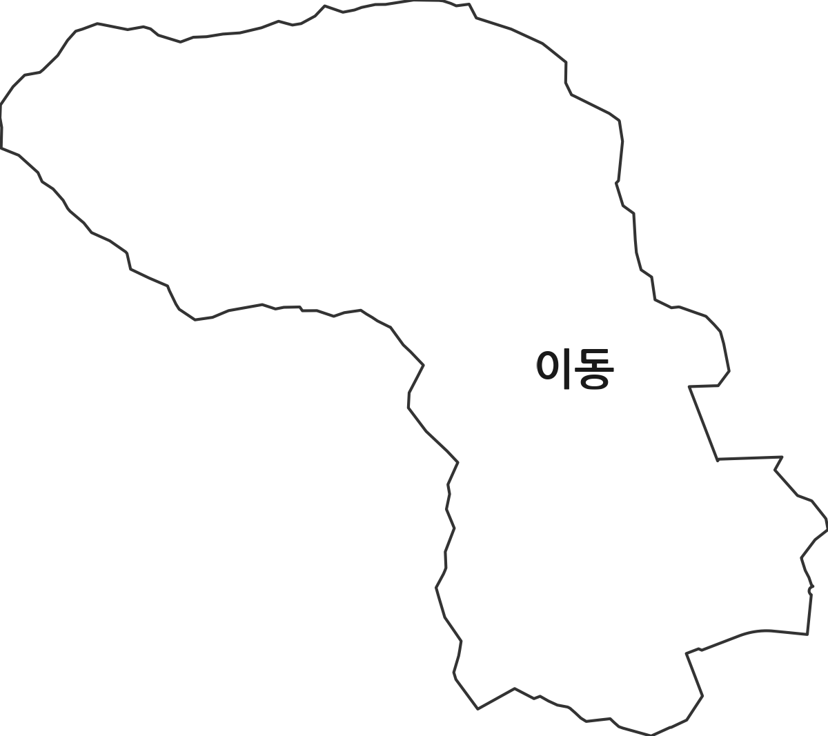 경상북도 포항시 남구 이동 법정동 행정구역 경계 지도