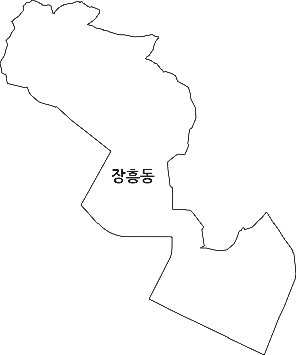 경상북도 포항시 남구 장흥동 법정동 행정구역 경계 지도