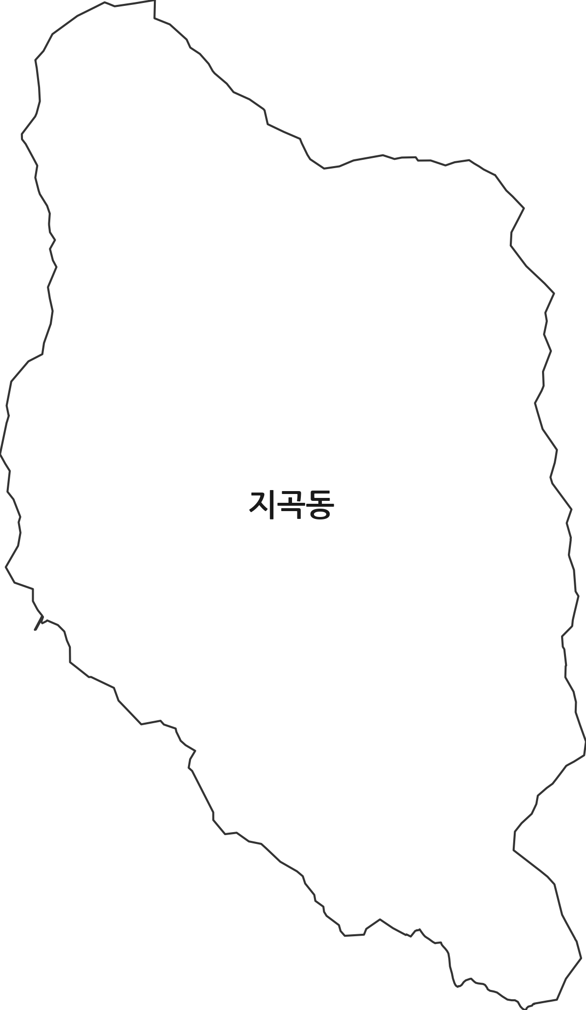 경상북도 포항시 남구 지곡동 법정동 행정구역 경계 지도