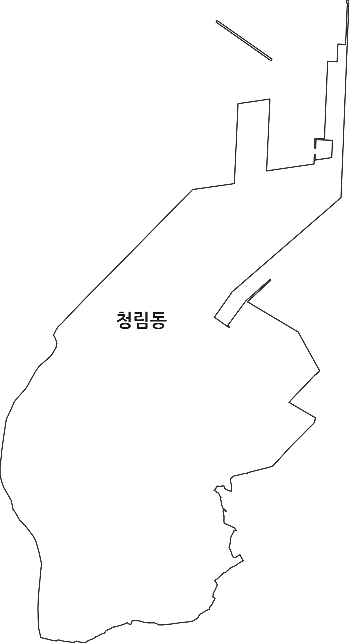 경상북도 포항시 남구 청림동 법정동 행정구역 경계 지도