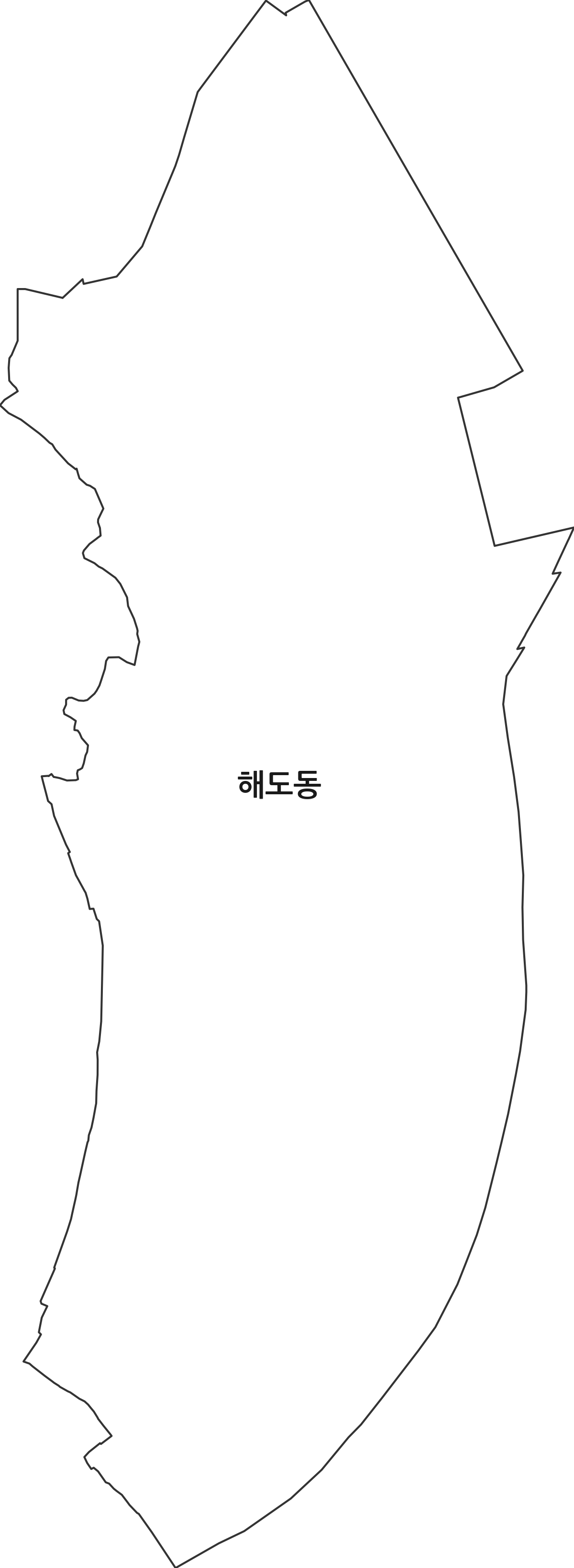 경상북도 포항시 남구 해도동 법정동 행정구역 경계 지도