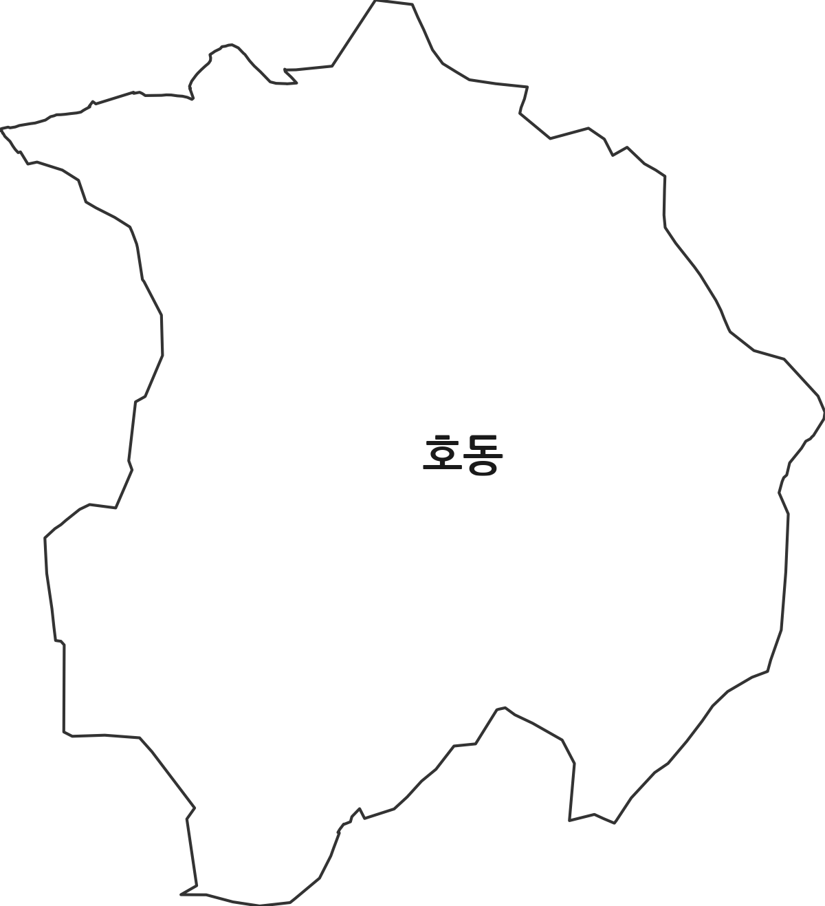 경상북도 포항시 남구 호동 법정동 행정구역 경계 지도