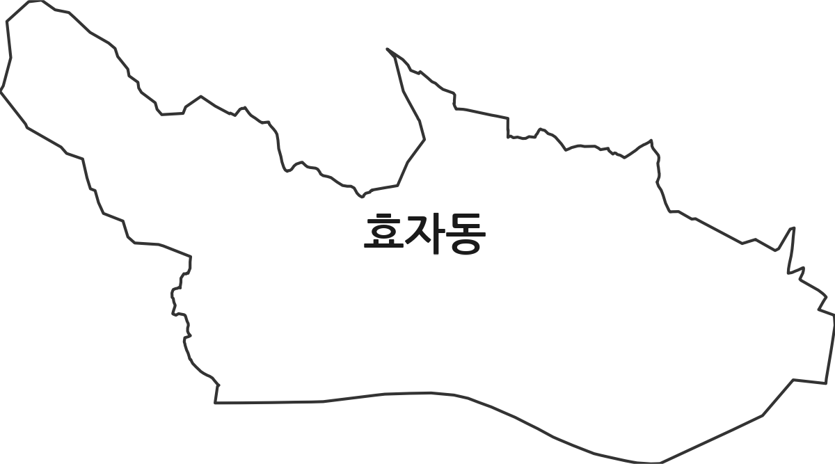 경상북도 포항시 남구 효자동 법정동 행정구역 경계 지도