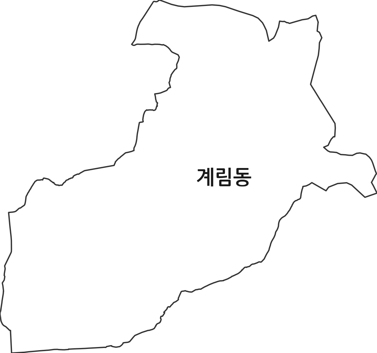 경상북도 상주시 계림동 행정동 행정구역 경계 지도