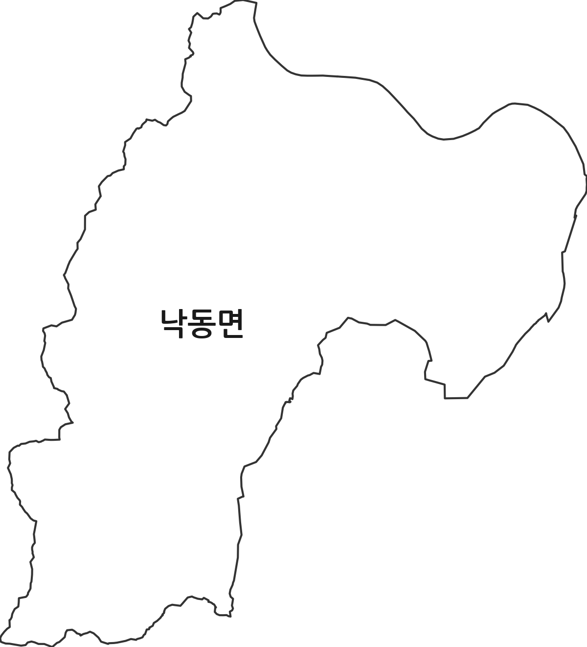 경상북도 상주시 낙동면 행정동 행정구역 경계 지도
