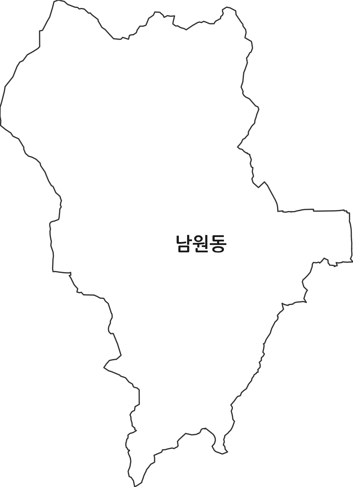 경상북도 상주시 남원동 행정동 행정구역 경계 지도