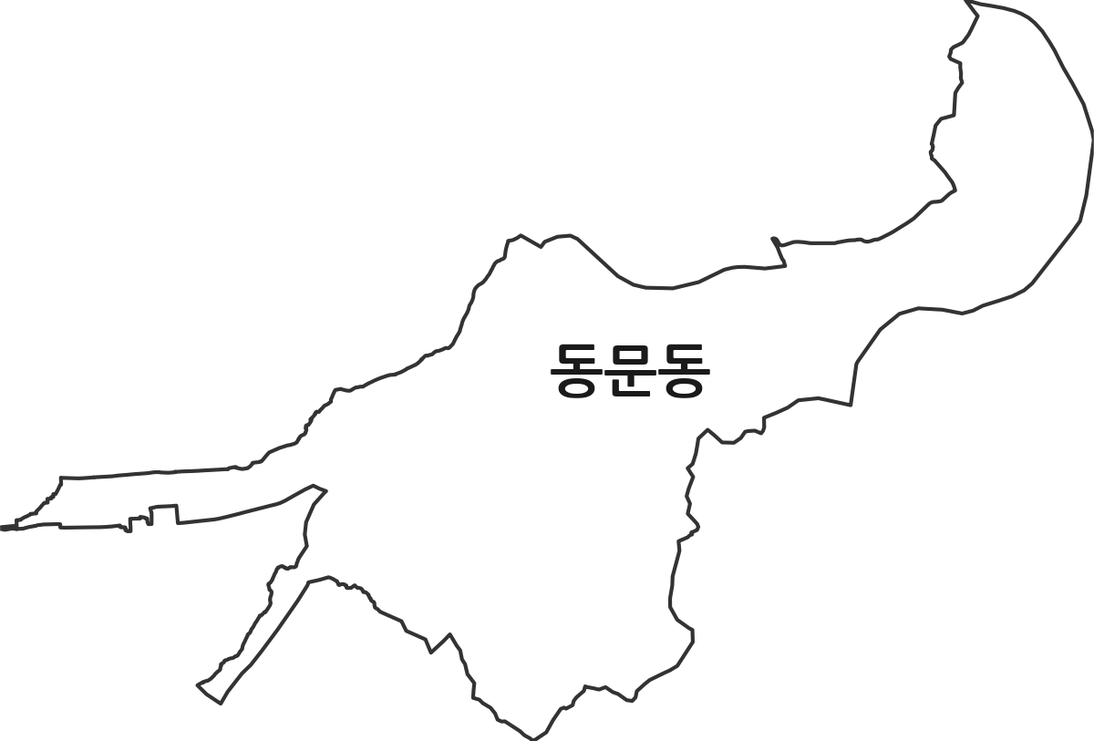경상북도 상주시 동문동 행정동 행정구역 경계 지도