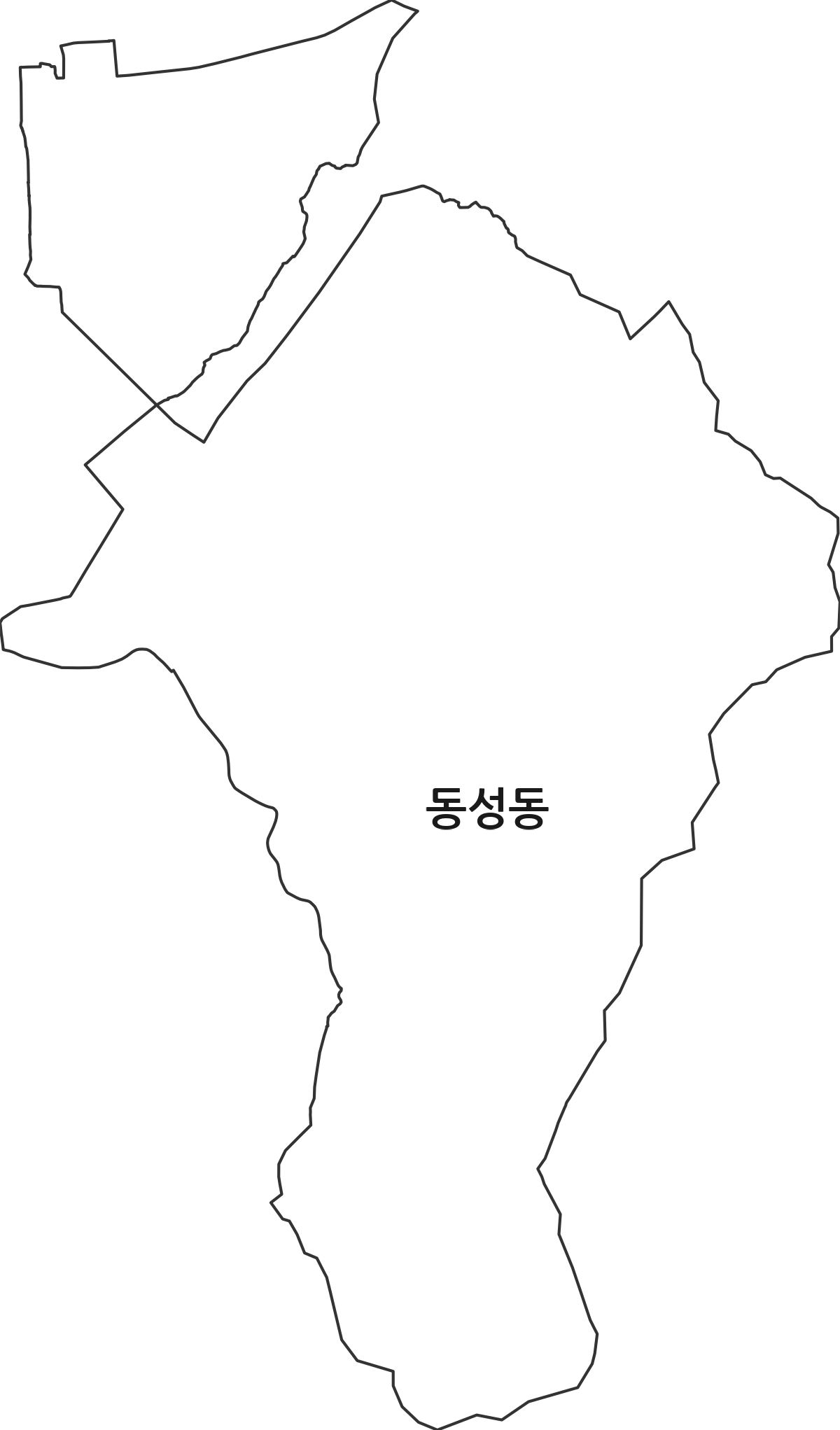 경상북도 상주시 동성동 행정동 행정구역 경계 지도