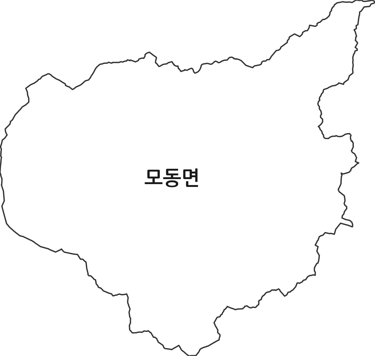 경상북도 상주시 모동면 행정동 행정구역 경계 지도