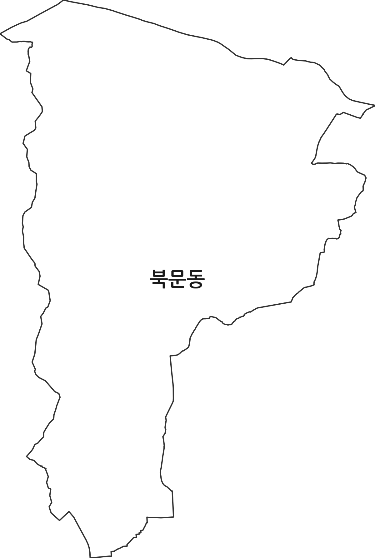 경상북도 상주시 북문동 행정동 행정구역 경계 지도