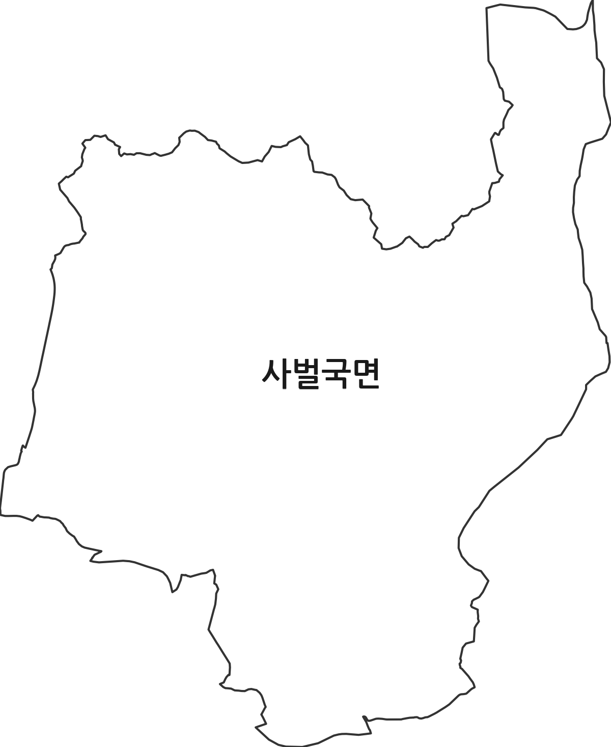 경상북도 상주시 사벌국면 행정동 행정구역 경계 지도