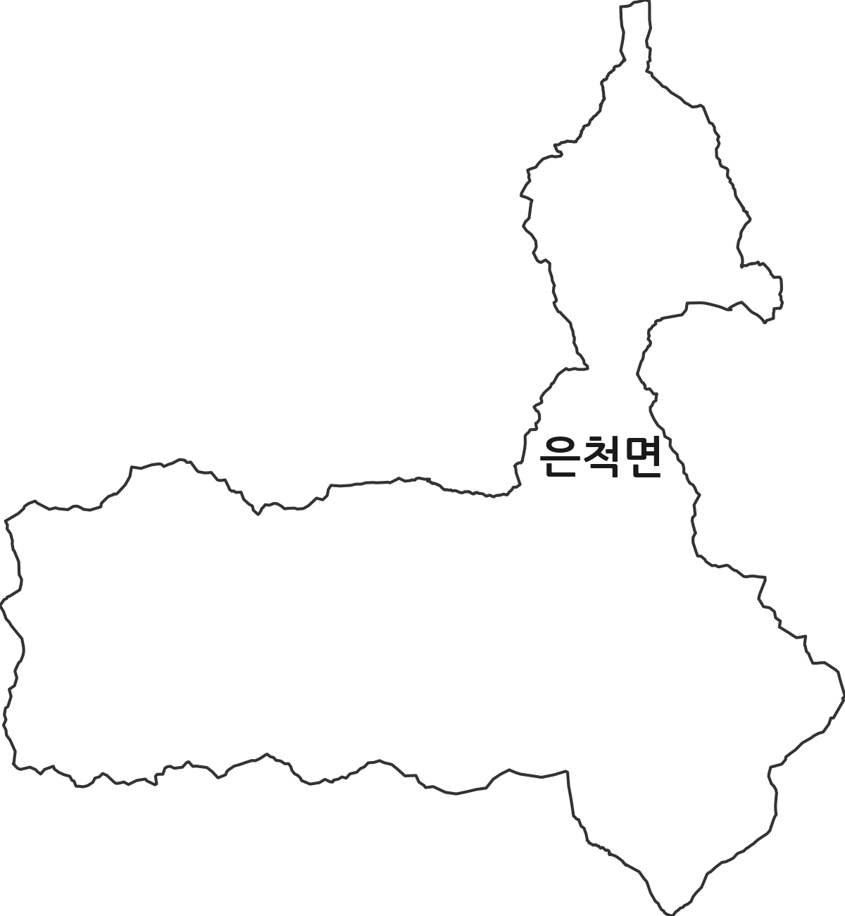 경상북도 상주시 은척면 행정동 행정구역 경계 지도