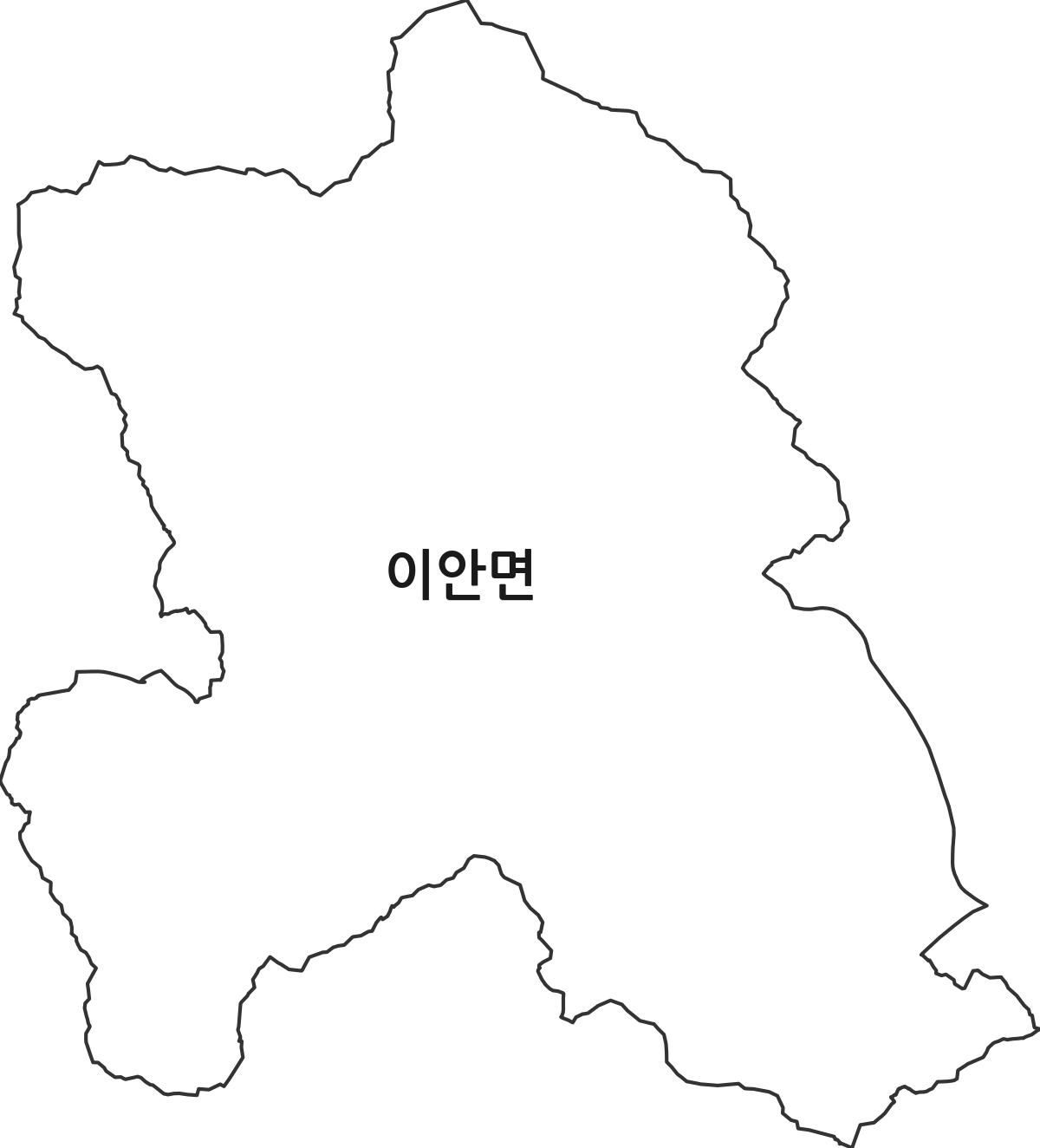 경상북도 상주시 이안면 행정동 행정구역 경계 지도