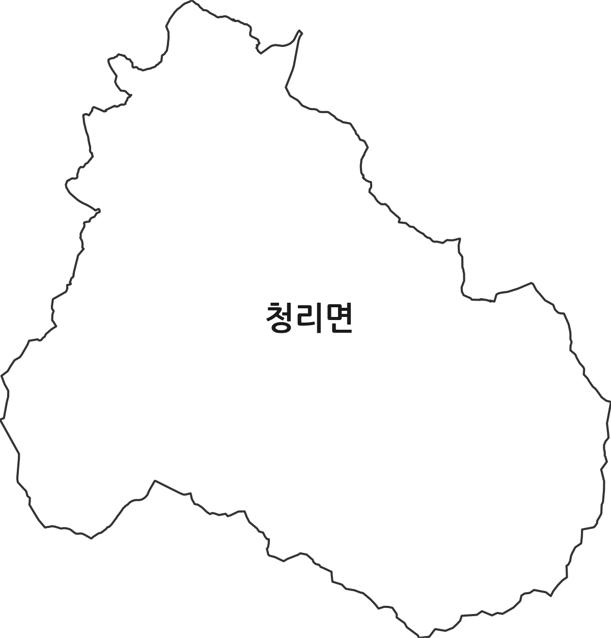 경상북도 상주시 청리면 행정동 행정구역 경계 지도