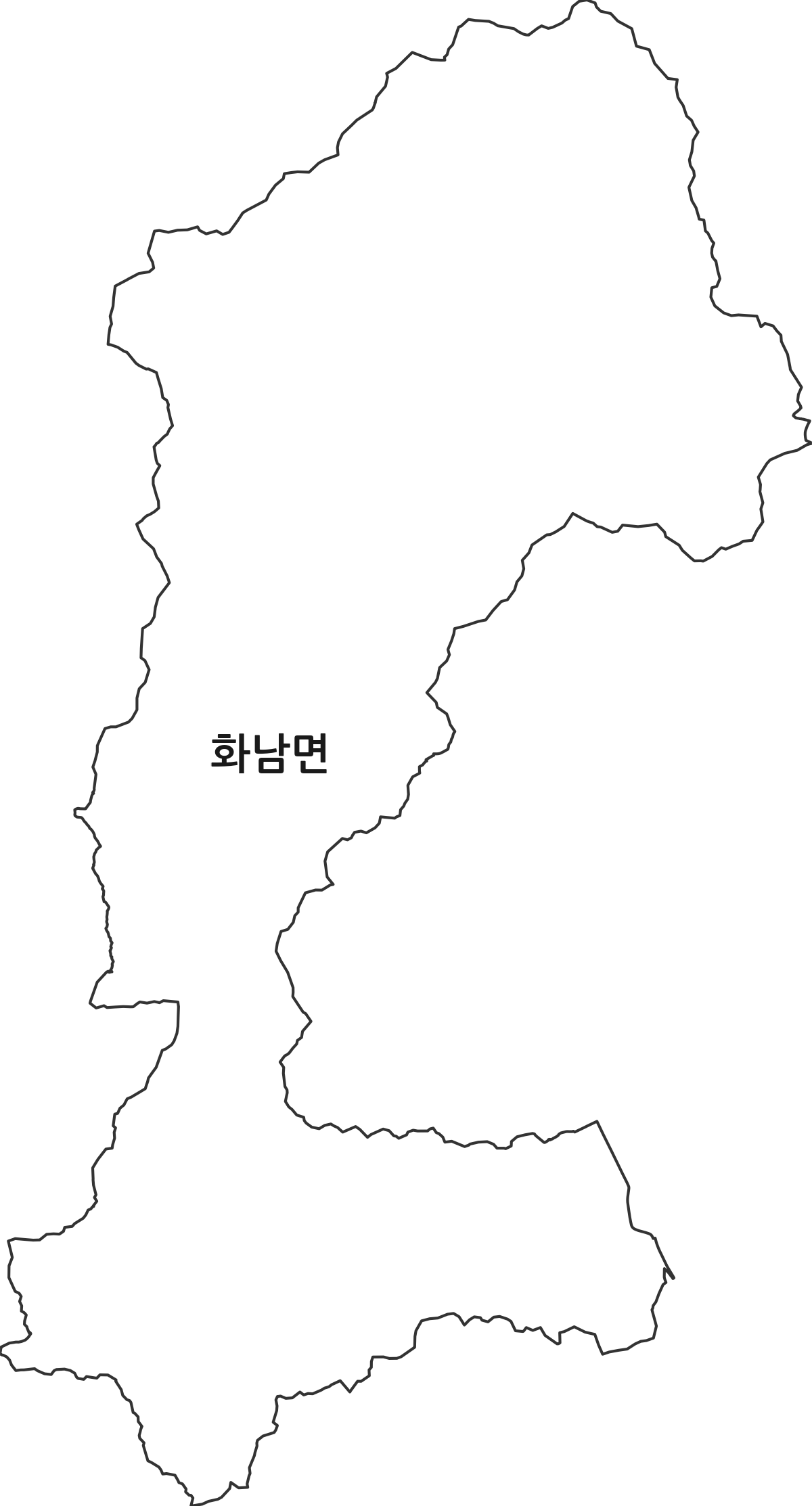 경상북도 상주시 화남면 행정동 행정구역 경계 지도