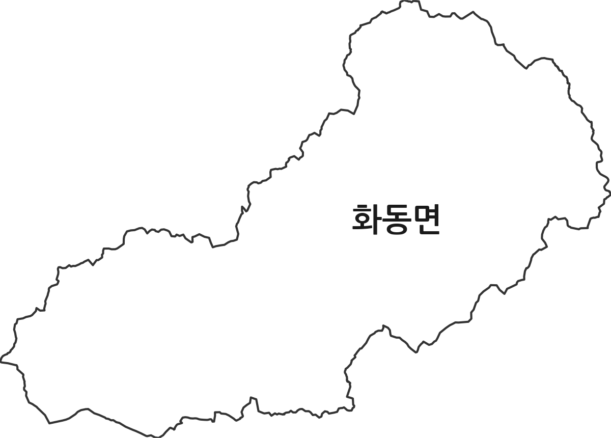 경상북도 상주시 화동면 행정동 행정구역 경계 지도