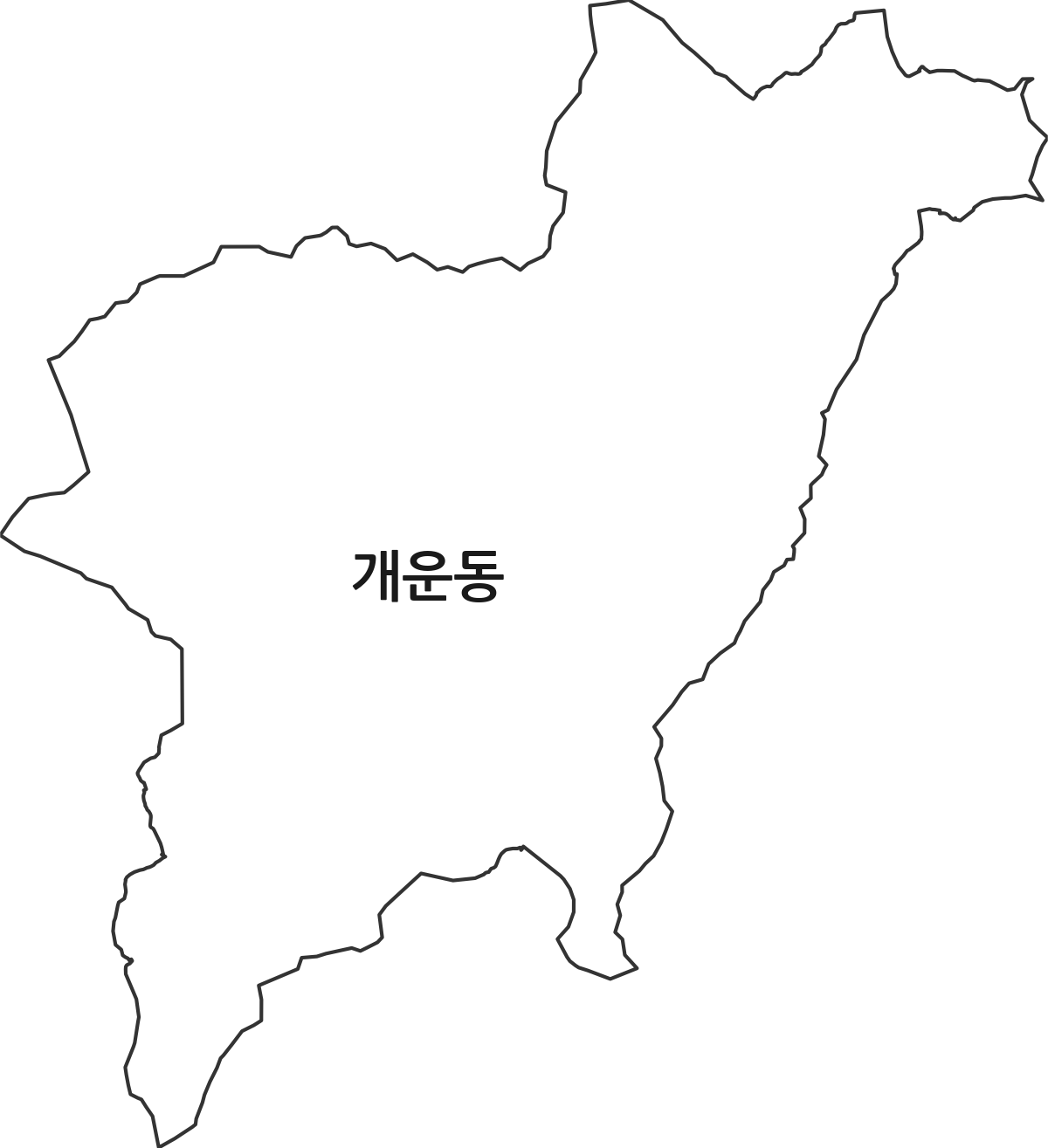 경상북도 상주시 개운동 법정동 행정구역 경계 지도