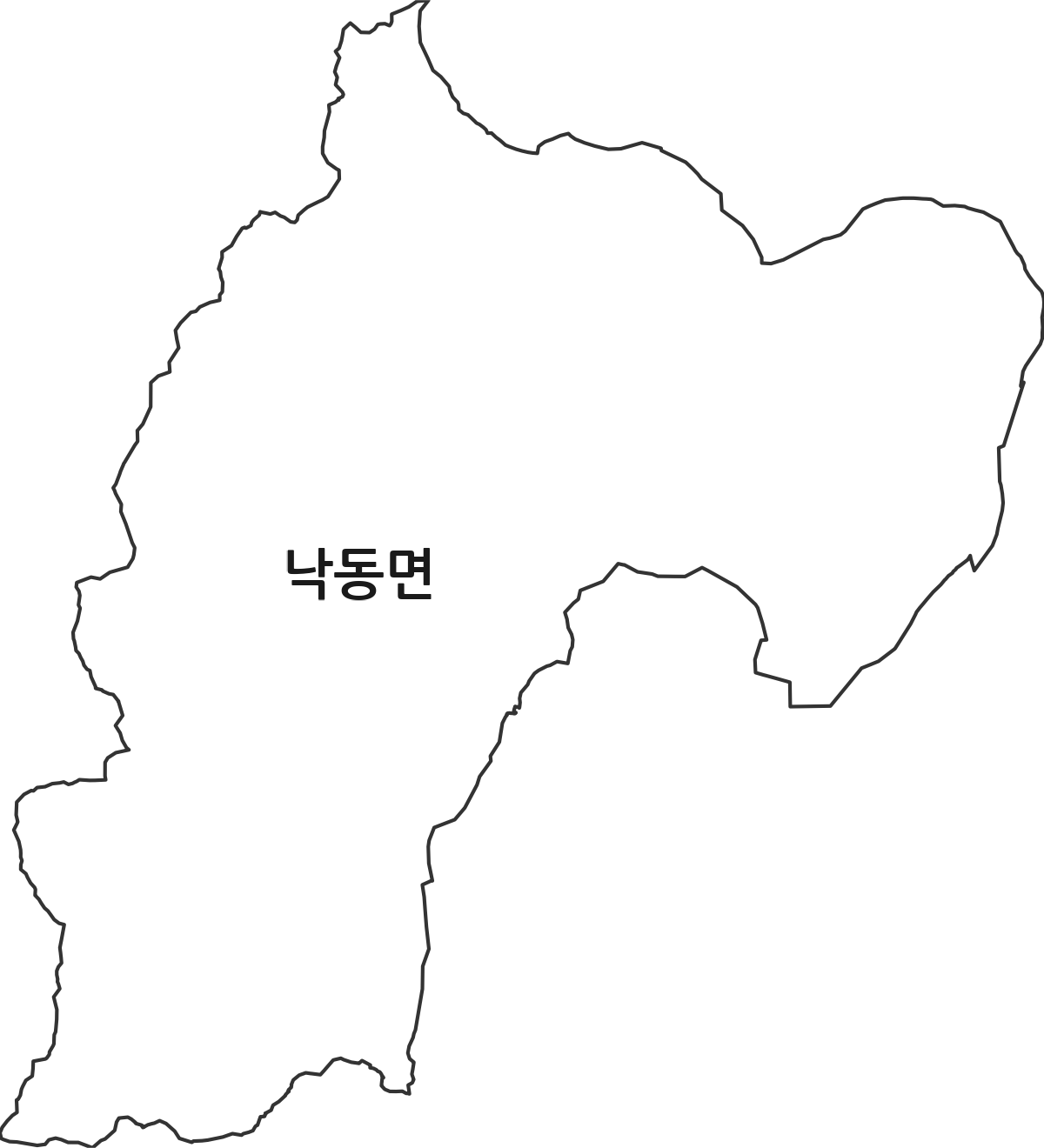 경상북도 상주시 낙동면 법정동 행정구역 경계 지도