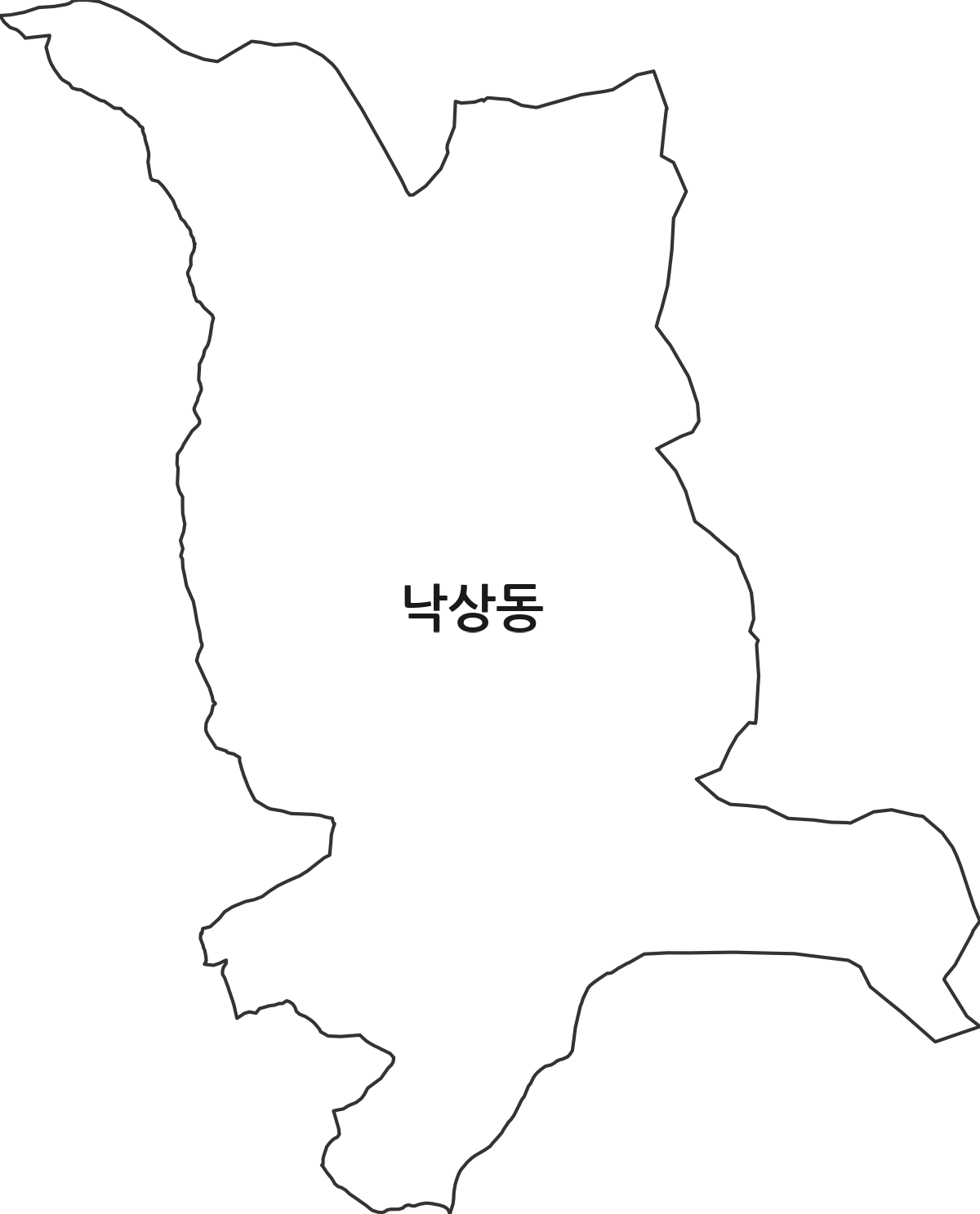경상북도 상주시 낙상동 법정동 행정구역 경계 지도