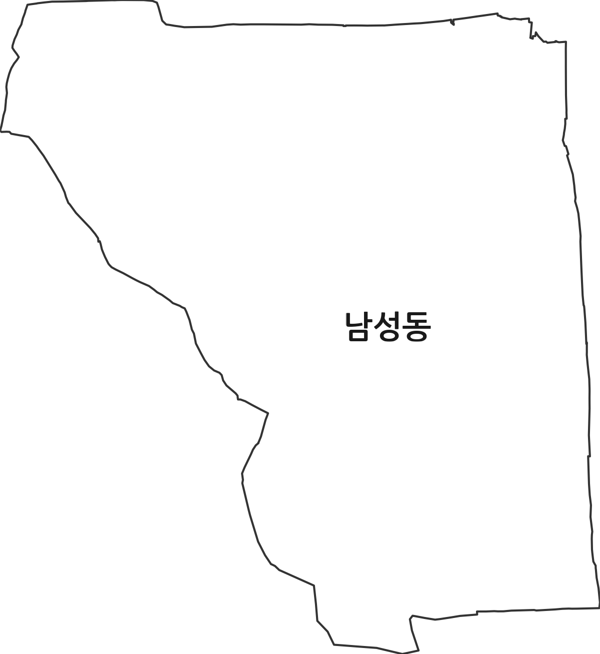 경상북도 상주시 남성동 법정동 행정구역 경계 지도