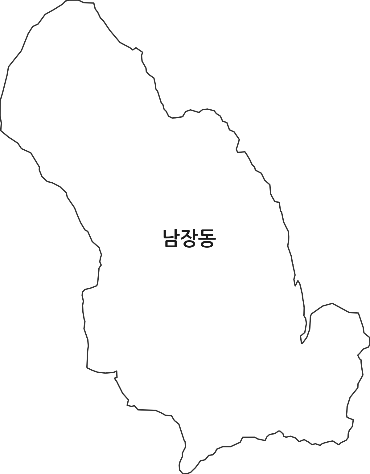 경상북도 상주시 남장동 법정동 행정구역 경계 지도