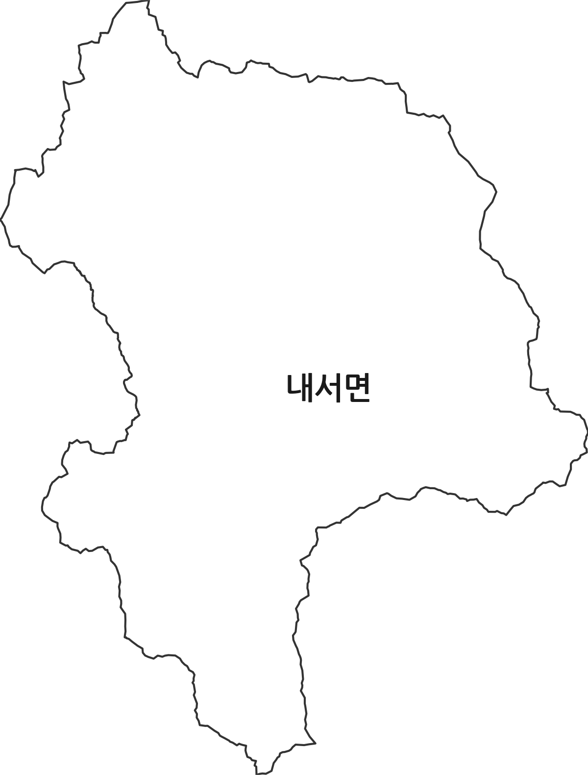 경상북도 상주시 내서면 법정동 행정구역 경계 지도
