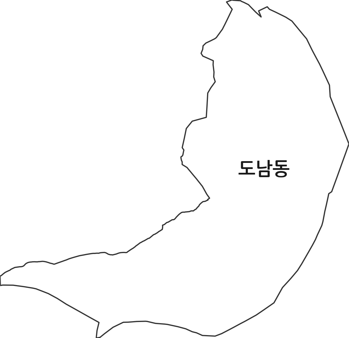경상북도 상주시 도남동 법정동 행정구역 경계 지도