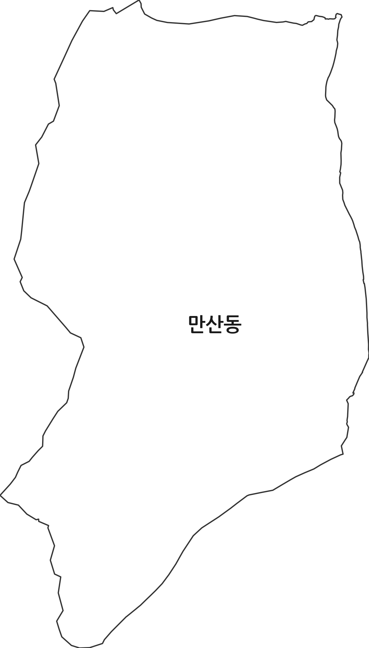 경상북도 상주시 만산동 법정동 행정구역 경계 지도