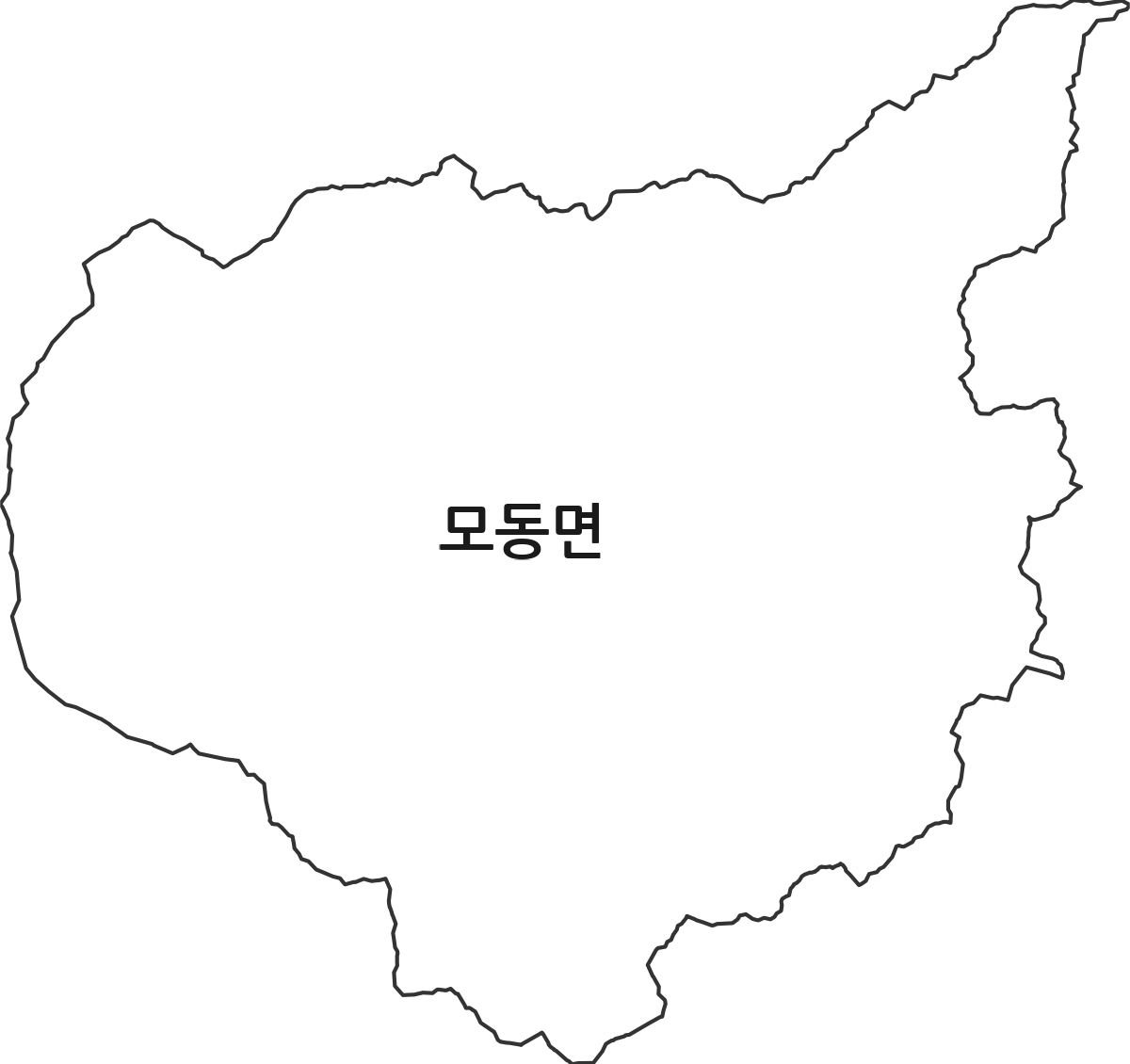 경상북도 상주시 모동면 법정동 행정구역 경계 지도