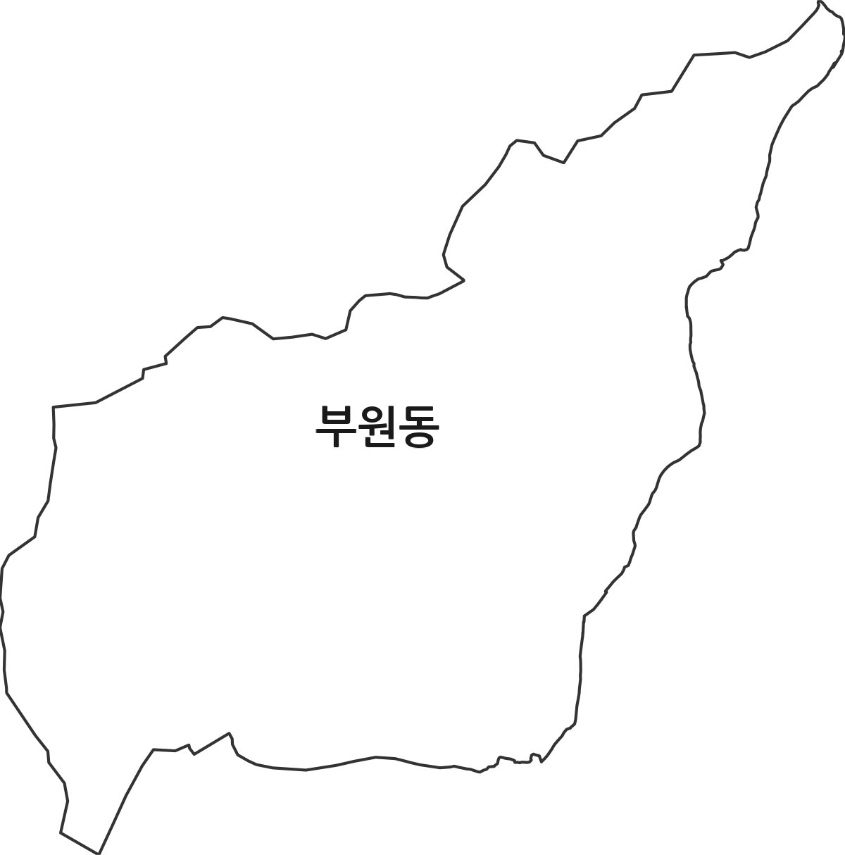 경상북도 상주시 부원동 법정동 행정구역 경계 지도