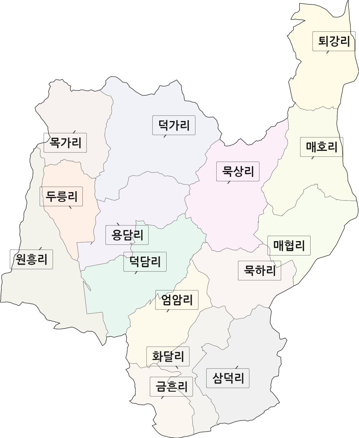 경상북도 상주시 사벌국면 법정동 리 구분 행정구역 경계 지도