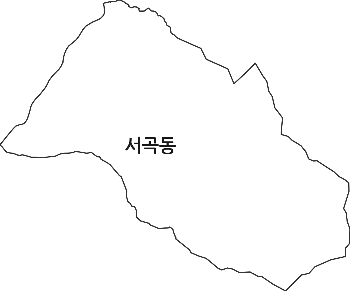 경상북도 상주시 서곡동 법정동 행정구역 경계 지도