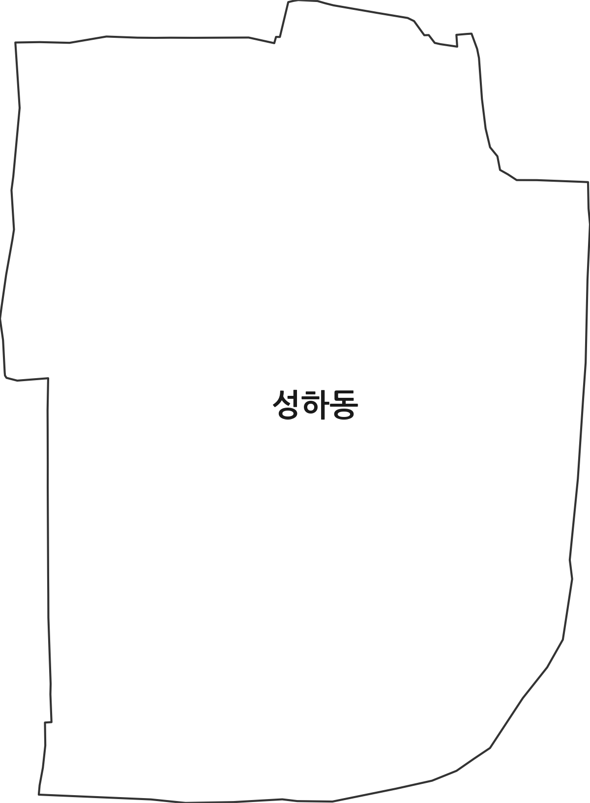 경상북도 상주시 성하동 법정동 행정구역 경계 지도