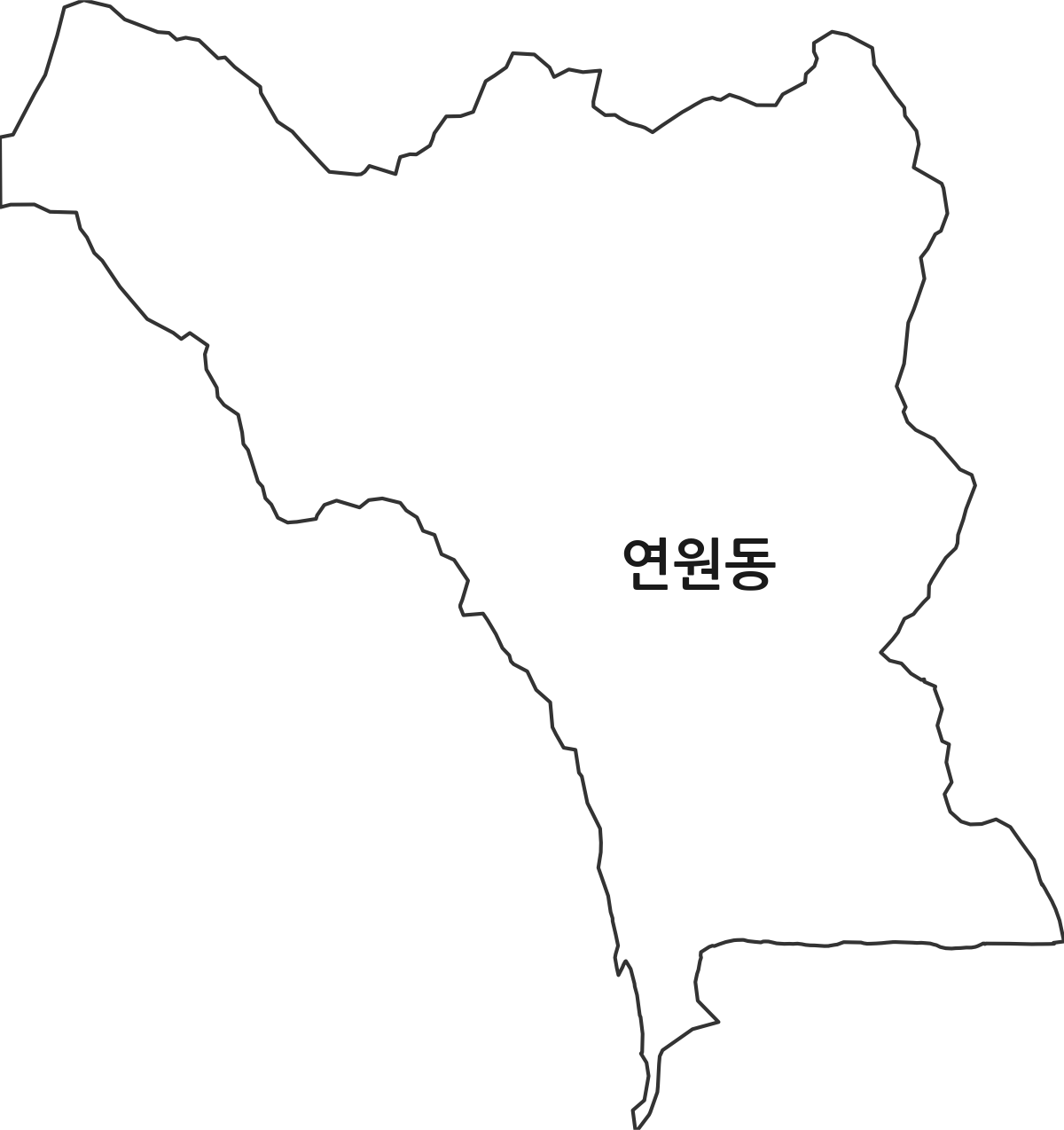 경상북도 상주시 연원동 법정동 행정구역 경계 지도