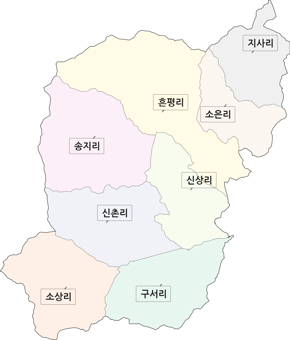 경상북도 상주시 외남면 법정동 리 구분 행정구역 경계 지도
