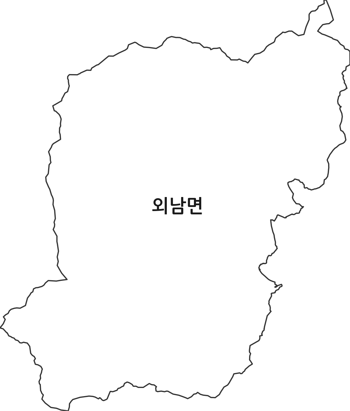 경상북도 상주시 외남면 법정동 행정구역 경계 지도