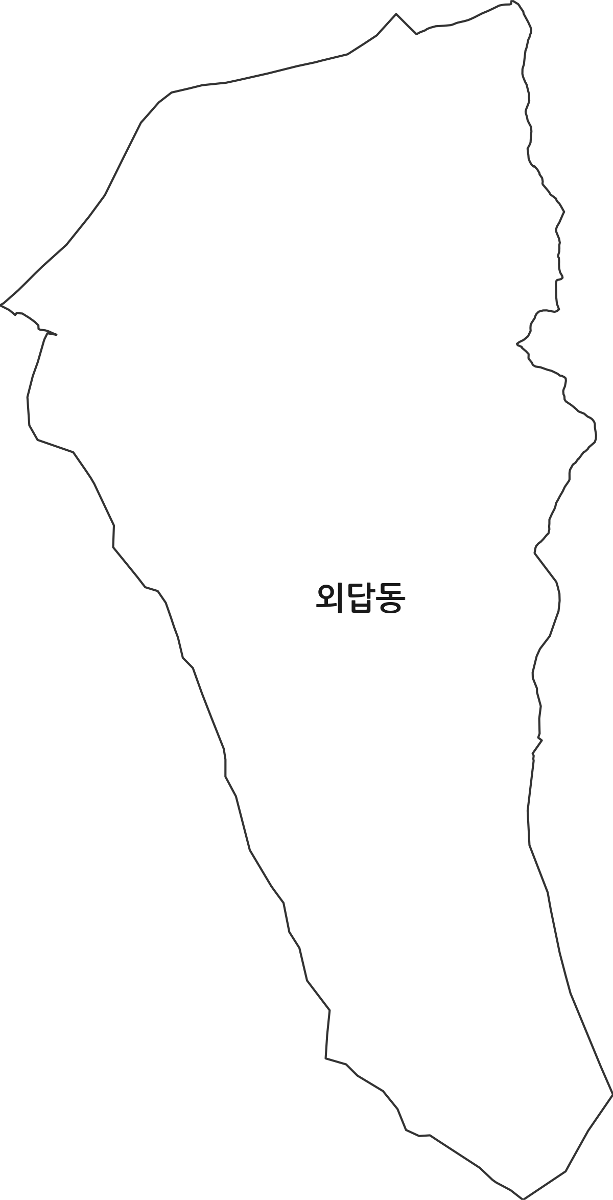 경상북도 상주시 외답동 법정동 행정구역 경계 지도