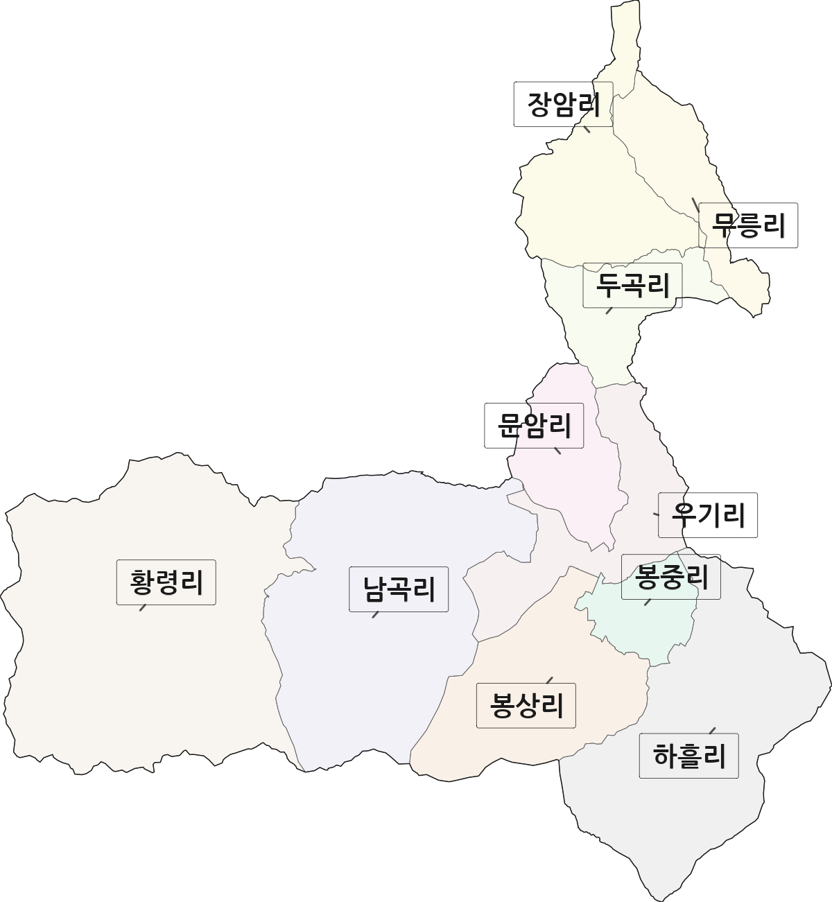 경상북도 상주시 은척면 법정동 리 구분 행정구역 경계 지도
