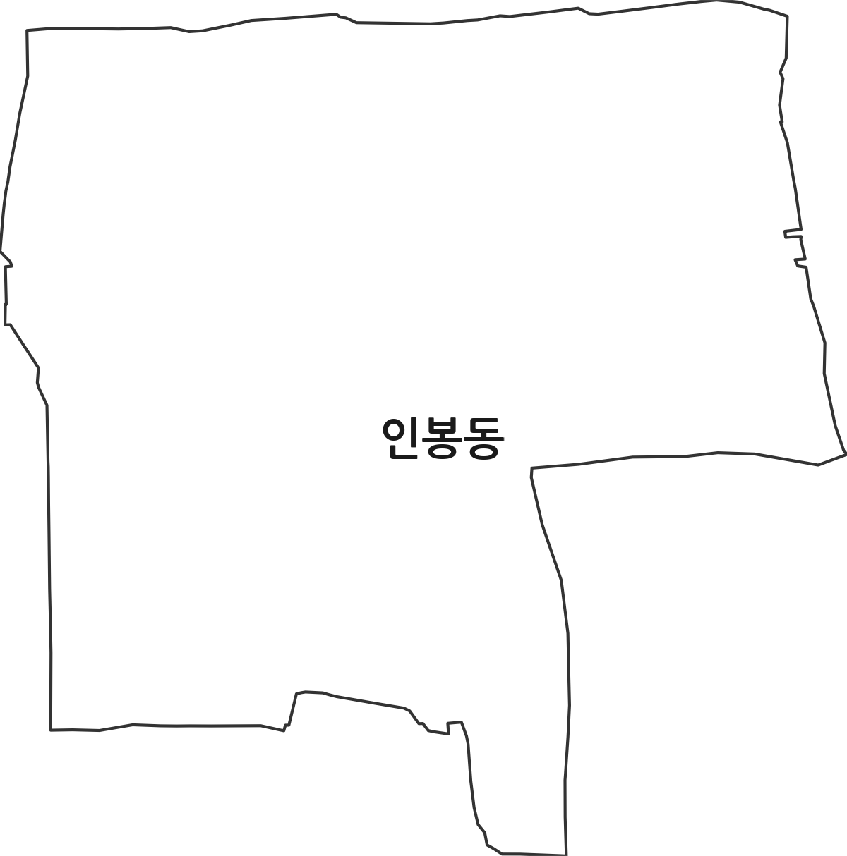 경상북도 상주시 인봉동 법정동 행정구역 경계 지도