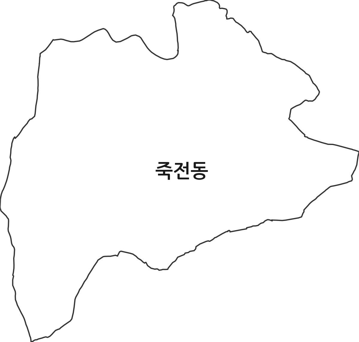 경상북도 상주시 죽전동 법정동 행정구역 경계 지도