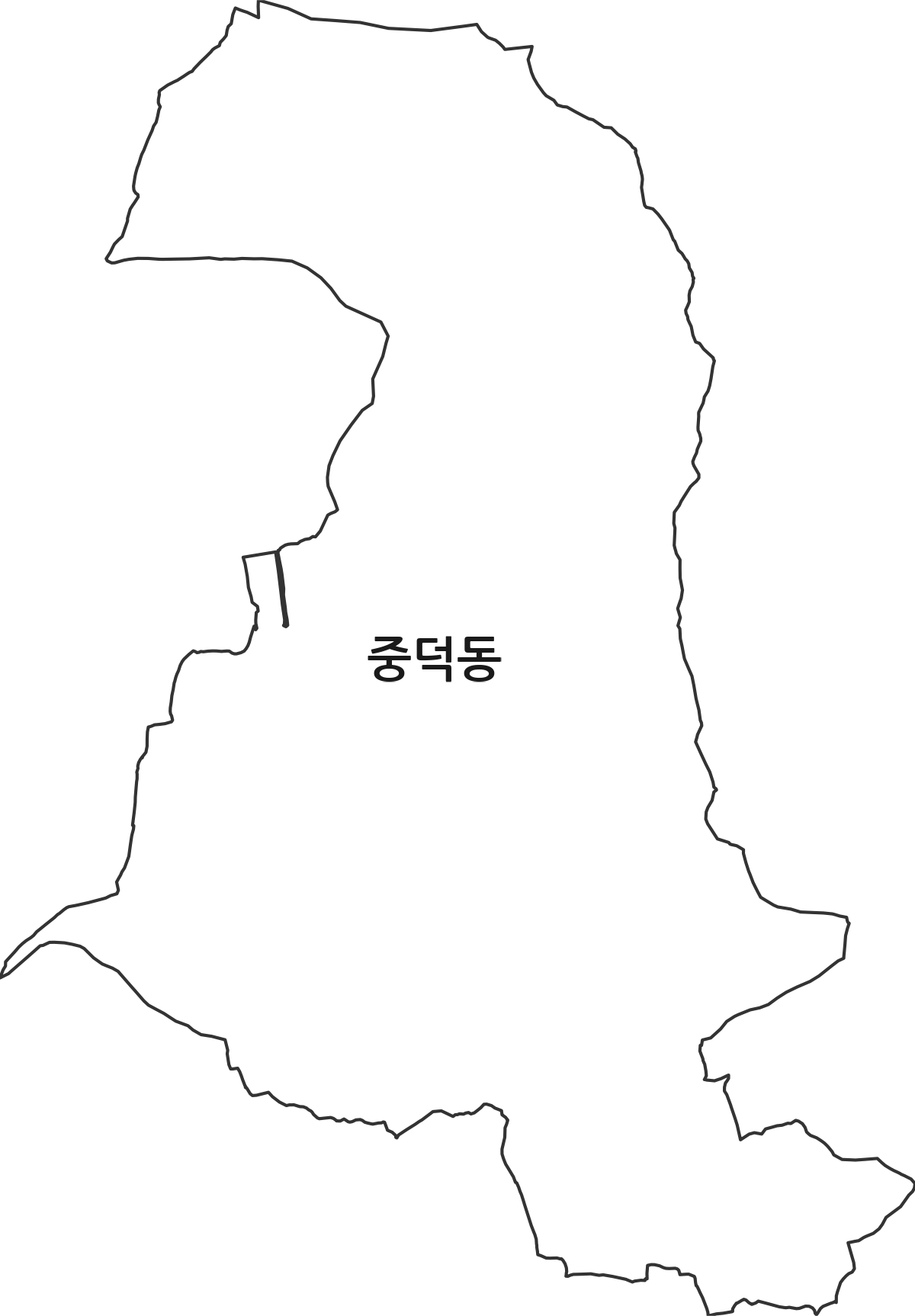 경상북도 상주시 중덕동 법정동 행정구역 경계 지도