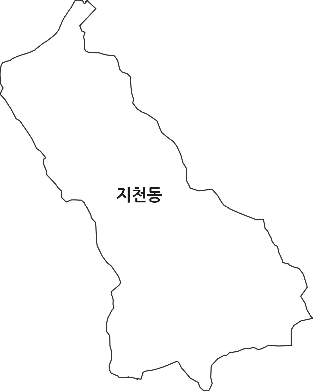 경상북도 상주시 지천동 법정동 행정구역 경계 지도