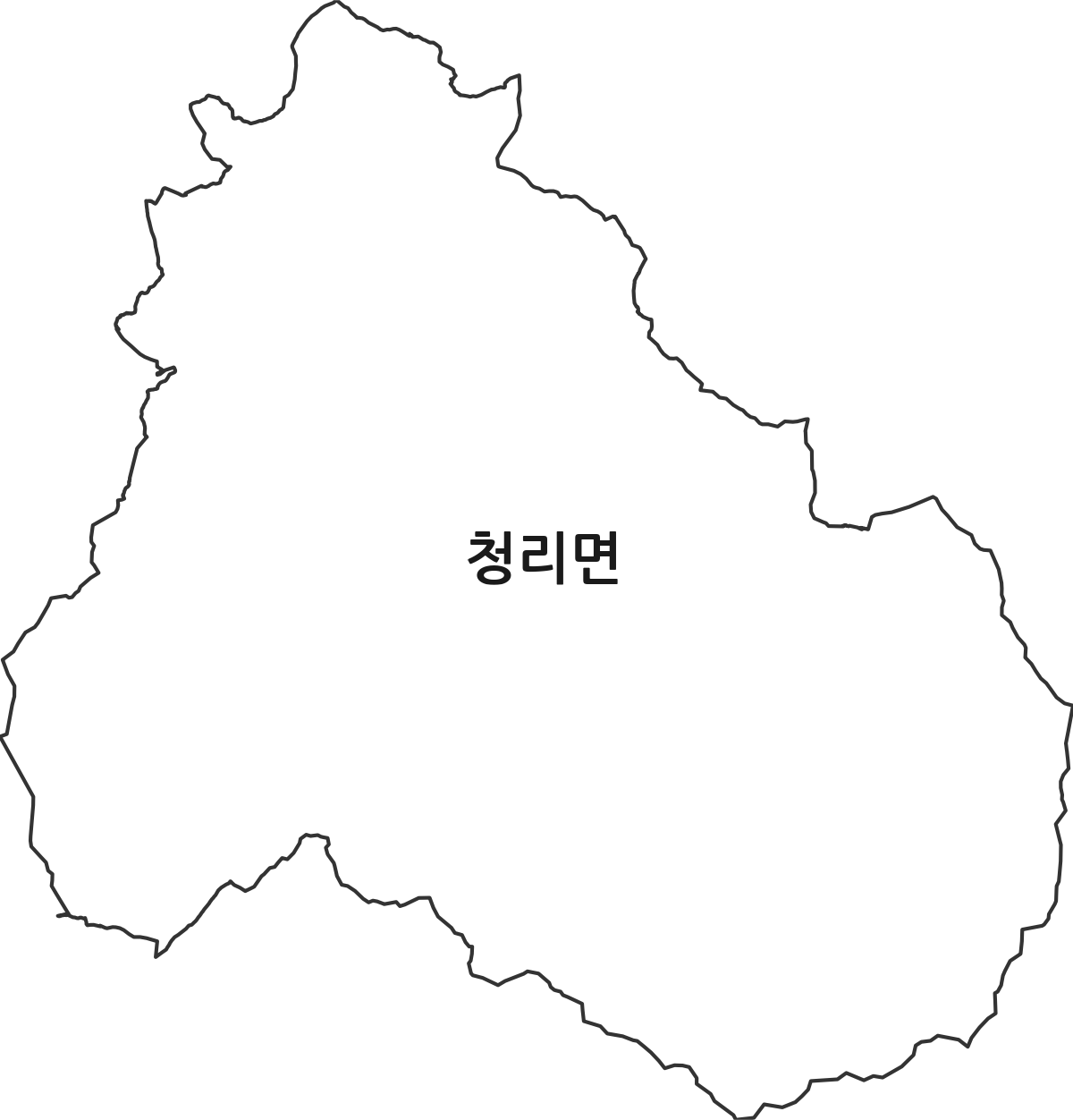 경상북도 상주시 청리면 법정동 행정구역 경계 지도