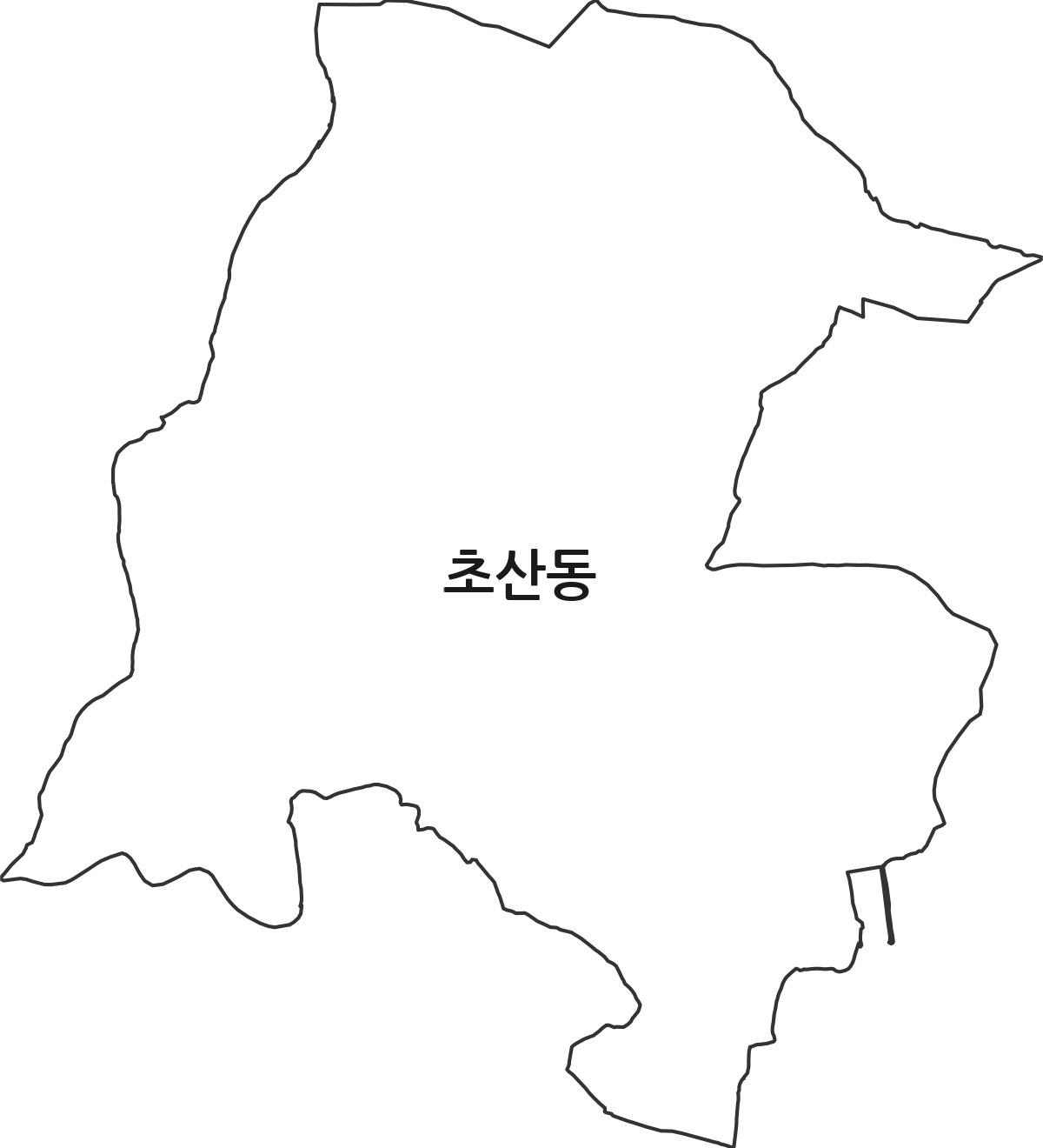경상북도 상주시 초산동 법정동 행정구역 경계 지도