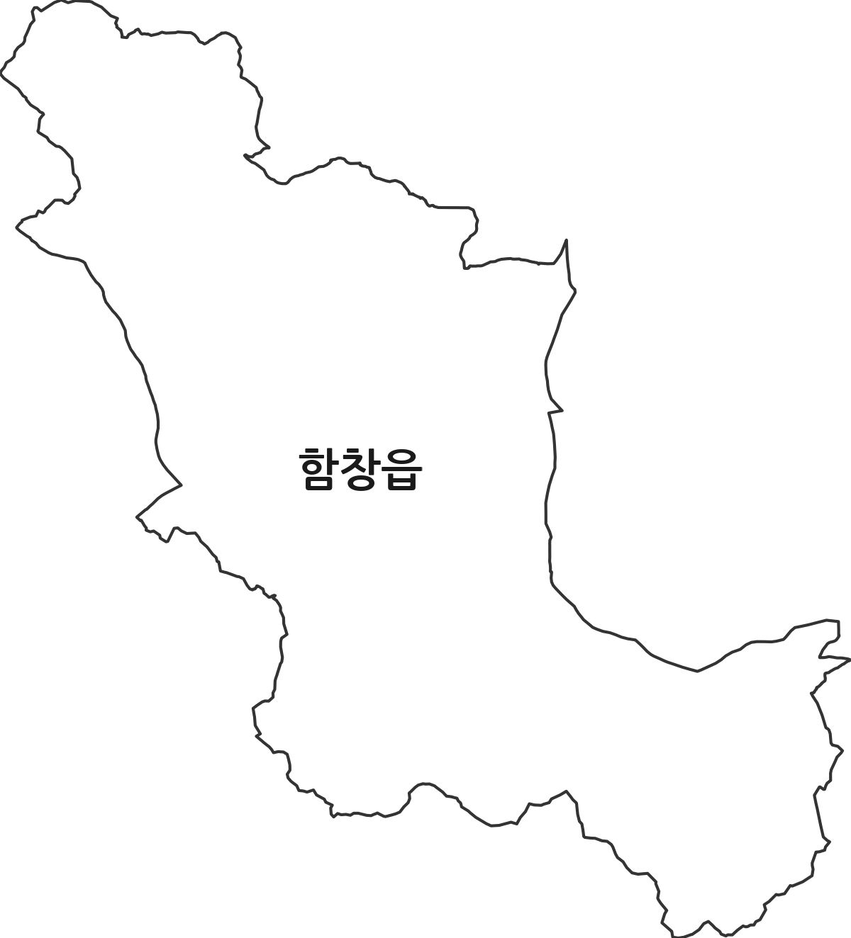 경상북도 상주시 함창읍 법정동 행정구역 경계 지도