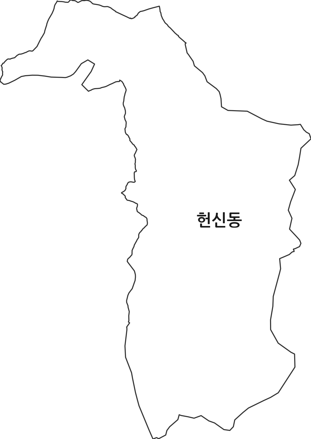 경상북도 상주시 헌신동 법정동 행정구역 경계 지도
